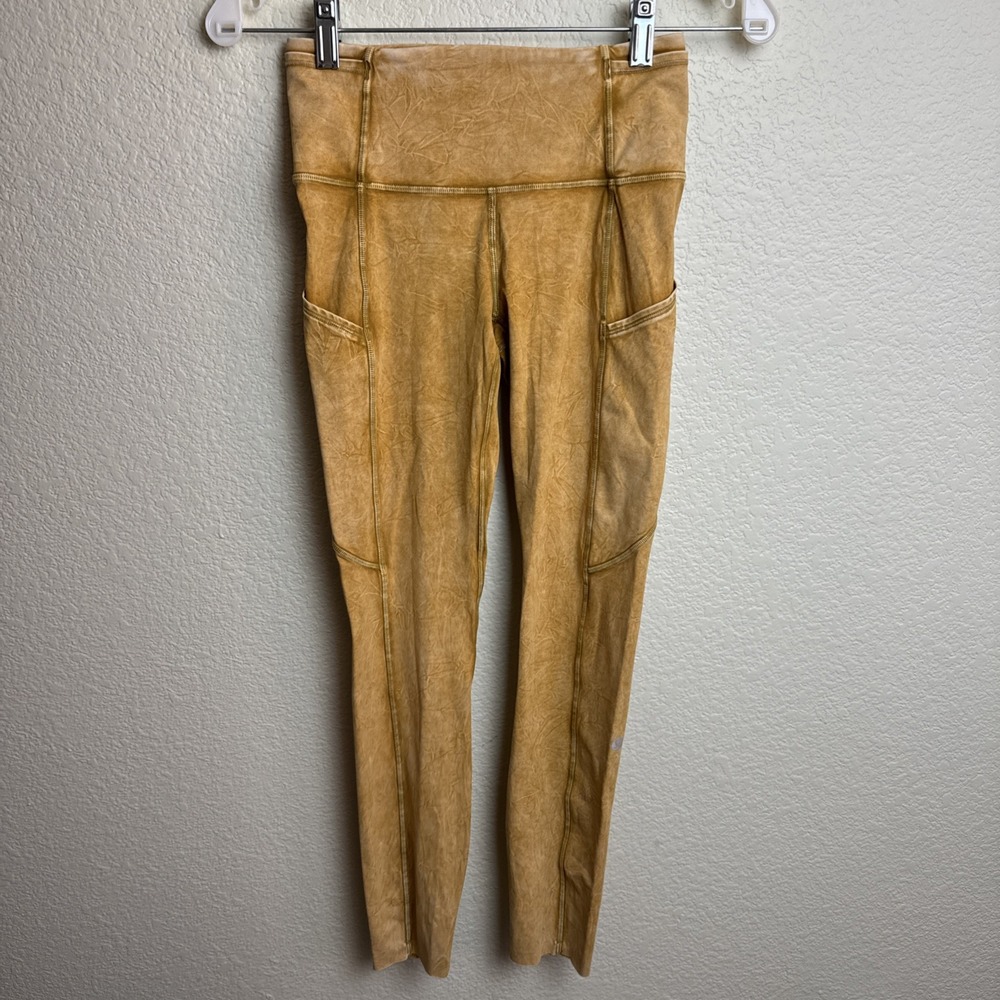 Lululemon Fast and Free Tight 25 Ice Wash Spiced Bronze 4 Acid Wash Leggings
